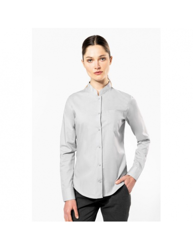 Camicia donna collo alla coreana manica lunga