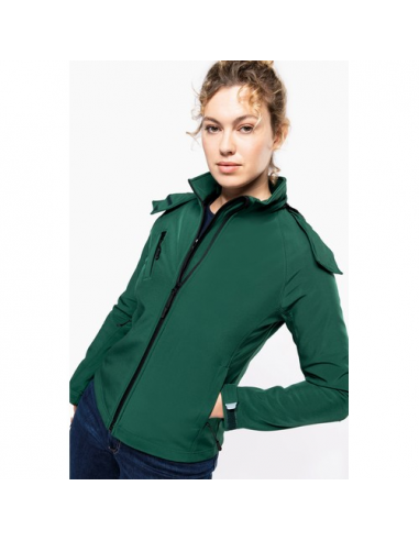 Giacca Softshell con cappuccio staccabile donna