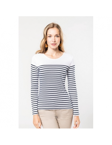 Maglia donna alla marinara Breton manica lunga