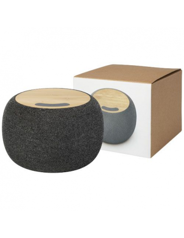 Speaker Bluetooth® con stazione di ricarica wireless in bambù/PET riciclato Ecofiber