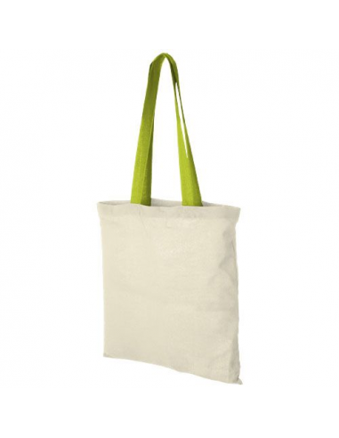 Shopper in cotone 100 g/m² con manici colorati Nevada - 7L