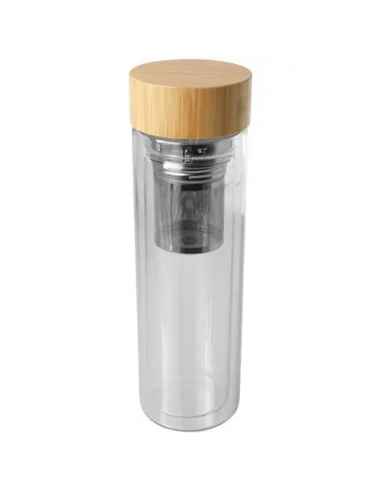 Borraccia con infusore in vetro borosilicato con coperchio in bambù da 400 ml Bailey