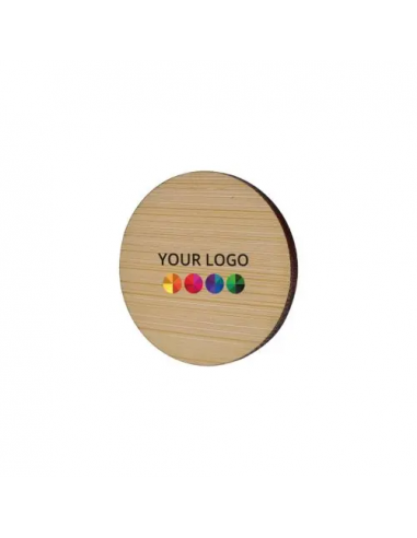 Badge Bamboo, tondo, 40mm, magnete, stampa Full Color