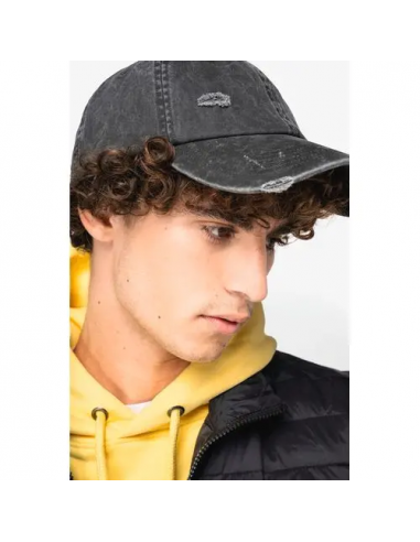 Cappellino unisex ecosostenibile effetto strappato