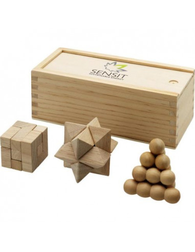 Set da 3 pezzi rompicapo in legno Brainiac