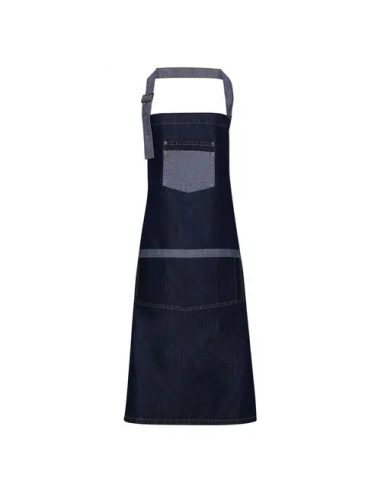 Domain Contrast Denim Bib Apron