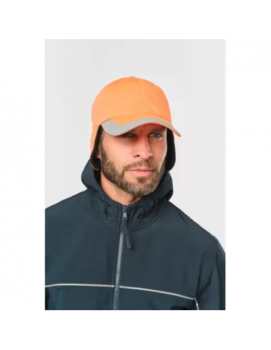 Cappellino invernale 6 pannelli fluorescente