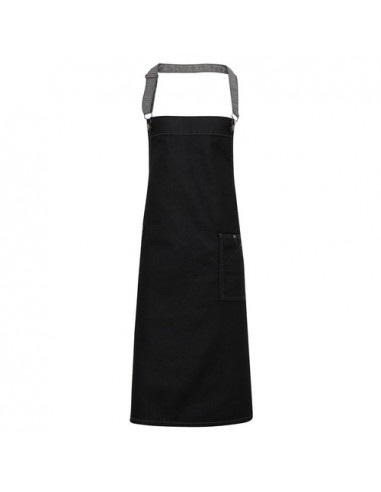 District Waxed Look Denim Bib Apron