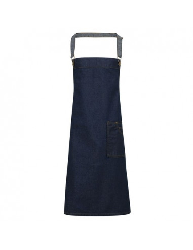 District Waxed Look Denim Bib Apron