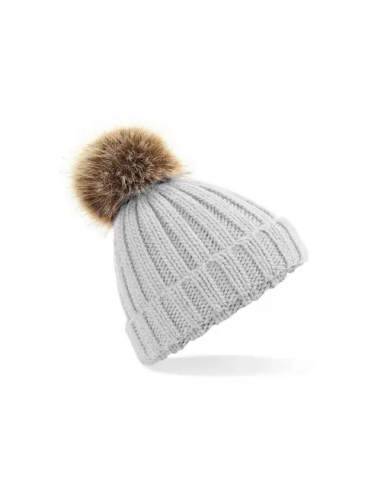 Junior Fur Pom Pom Chunky Beanie