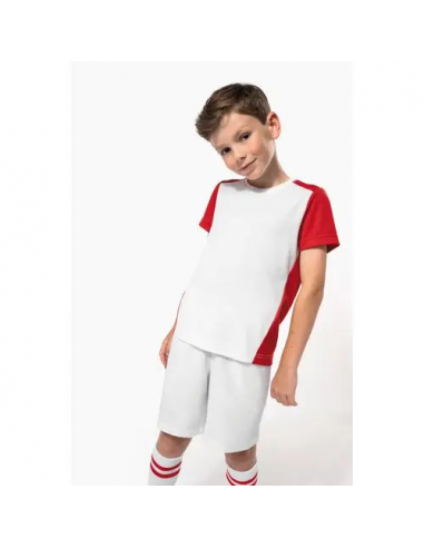 T-shirt bambini sportiva bicolore ecosostenibile