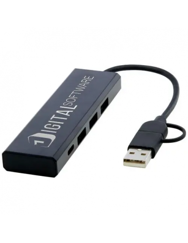 Hub USB 2.0 in alluminio riciclato RCS Rise