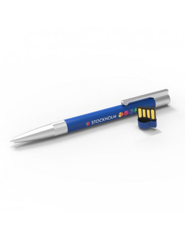 USB Pen Stockholm Blue (Blue ink), 4 GB Basic