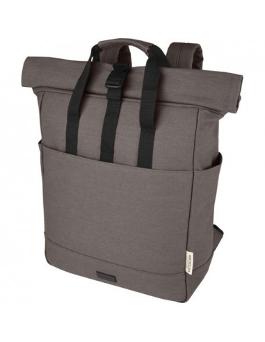 Zaino rolltop per portatile da 15" in canvas riciclato certificato GRS Joey - 15L