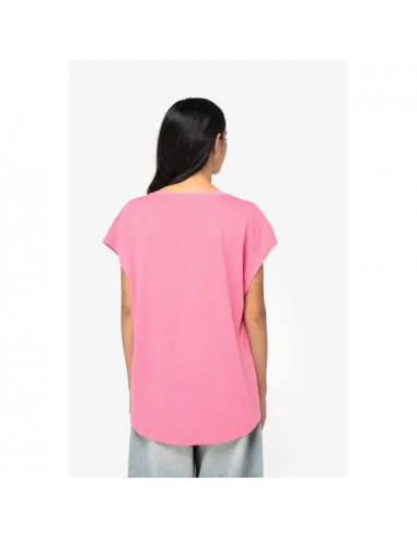 T-shirt loose donna ecosostenibile con scollo a V