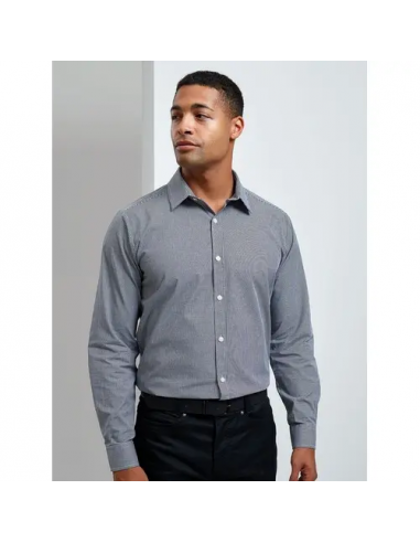 Men's Long Sleeve Microcheck Gingham Shirt