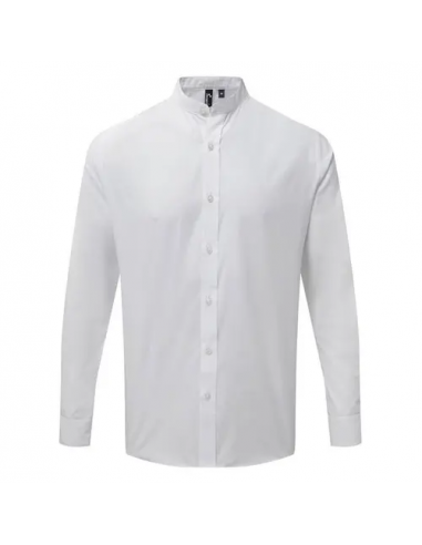 Banded Collar 'Grandad' Long Sleeve Shirt