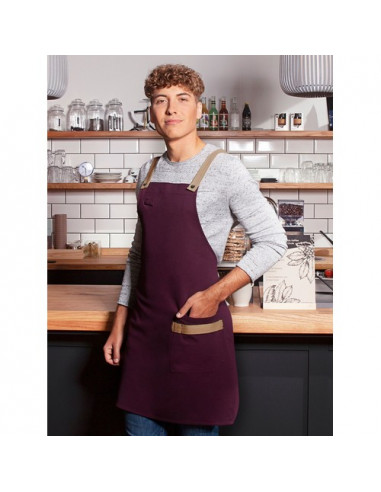 Bib Apron With Crossed Ribbons