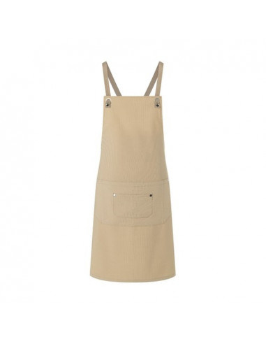 Bib Apron With Crossed Ribbons And Big Pocket