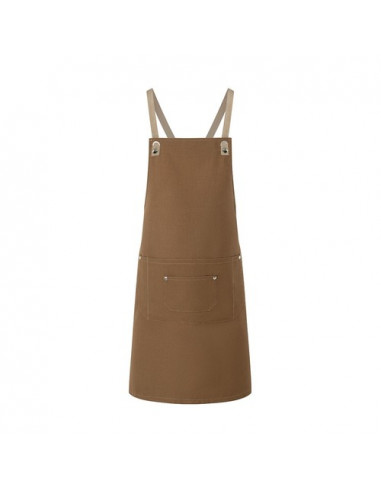 Bib Apron With Crossed Ribbons And Big Pocket