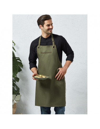 ‘Barley’ Contrast Stitch Sustainable Bib Apron