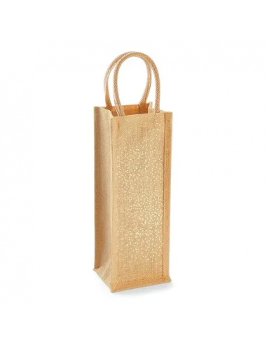 Shimmer Jute Bottle Bag