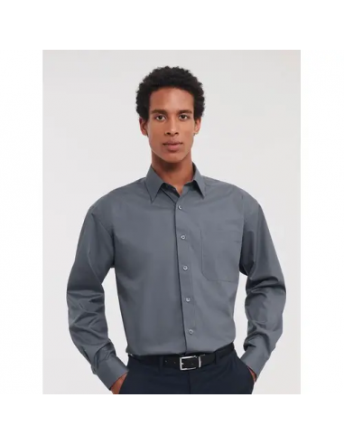 Men's Long Sleeve PolyCotton Poplin Shirt