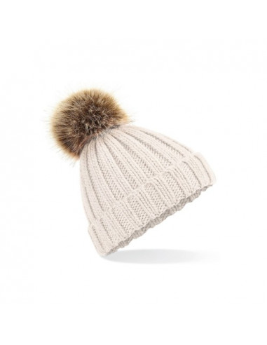 Junior Fur Pom Pom Chunky Beanie