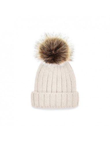 Junior Fur Pom Pom Chunky Beanie