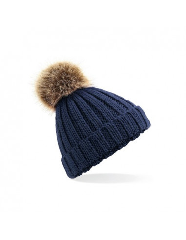 Junior Fur Pom Pom Chunky Beanie