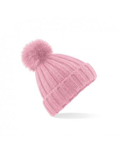 Verbier Fur Pop Pom Chunky Beanie