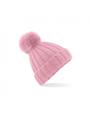 Verbier Fur Pop Pom Chunky Beanie