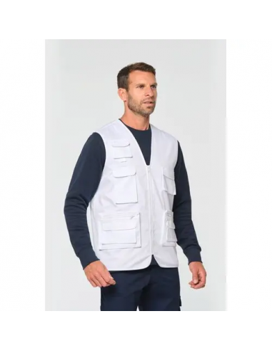 Gilet unisex in policotone multitasche foderato