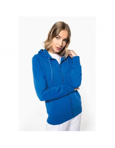 Felpa eco-sostenibile donna con cappuccio e zip