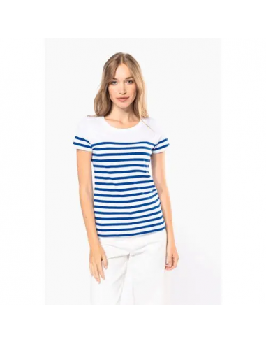 T-shirt donna in stile marinaro Bio girocollo