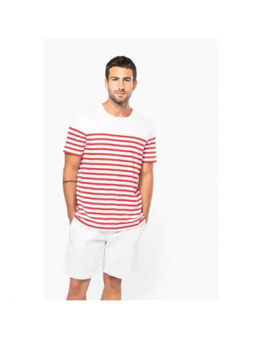 T-shirt uomo in stile marinaro Bio girocollo