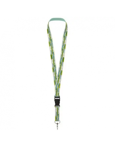 Lanyard Bucks in PET riciclato con stampa in sublimazione e fibbia di sicurezza