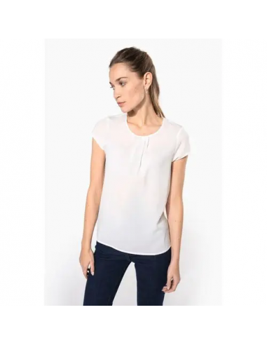 Blusa donna crêpe manica corta