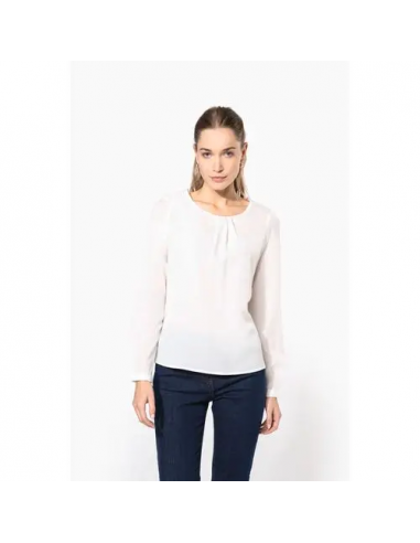 Blusa donna crêpe manica lunga