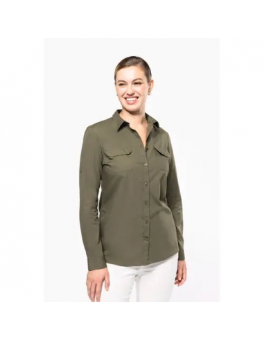 Camicia donna safari maniche lunghe