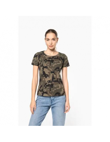 T-shirt mimetica donna maniche corte