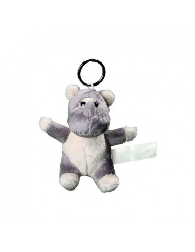 Plush rhino with keychain