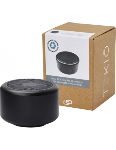 Mini speaker Bluetooth® in alluminio riciclato RCS da 3 W Rise