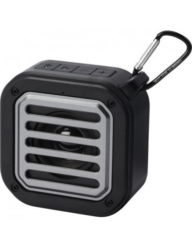 Speaker Bluetooth® IPX5 a ricarica solare in plastica riciclata RCS da 3 W con moschettone Solo