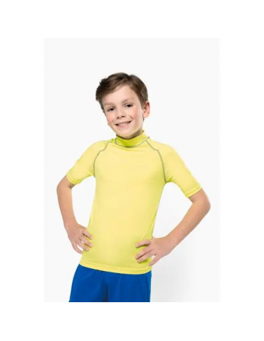 T-shirt tecnica unisex manica corta per bambino con protezione anti-UV