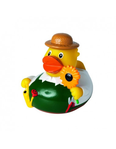 Squeaky duck, gardener