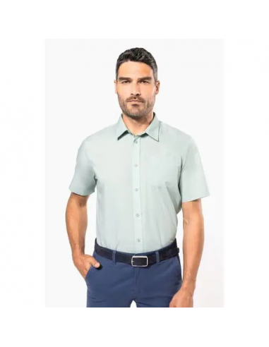 Camicia popeline policotone uomo maniche corte facile da lavare