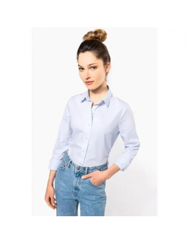 Camicia donna in popeline manica lunga