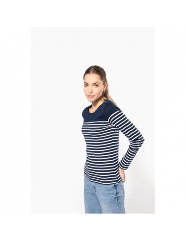 Maglia donna alla marinara Breton manica lunga