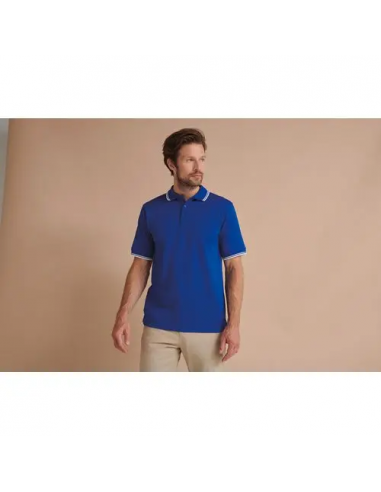 Polo Uomo Coolplus® con colletto rigato